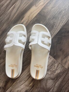 Sam Edelman White Cutout Slide Sandals